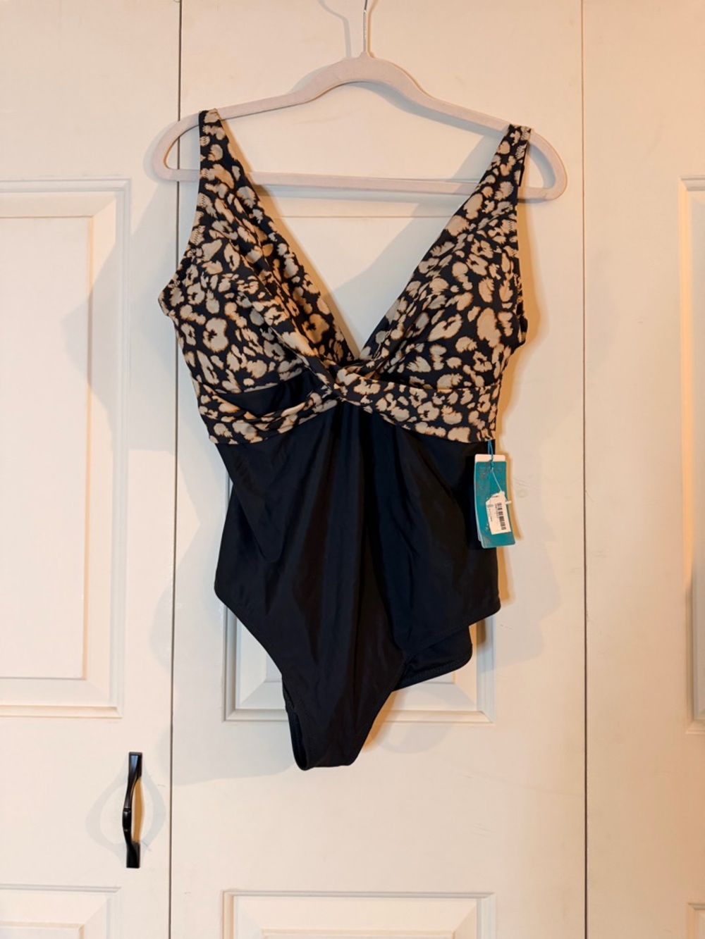 Leopard-Print Twist One-Piece Swimsuit